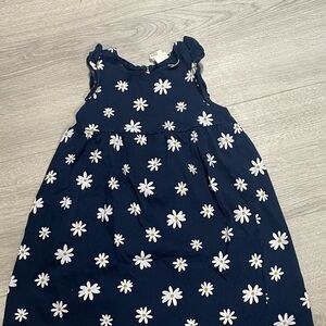 H & M Navy Blue Floral Kids Dress 2T